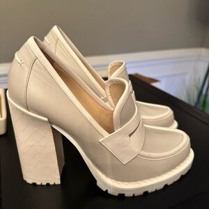 Bottega Veneta Off-White Chunky Heels